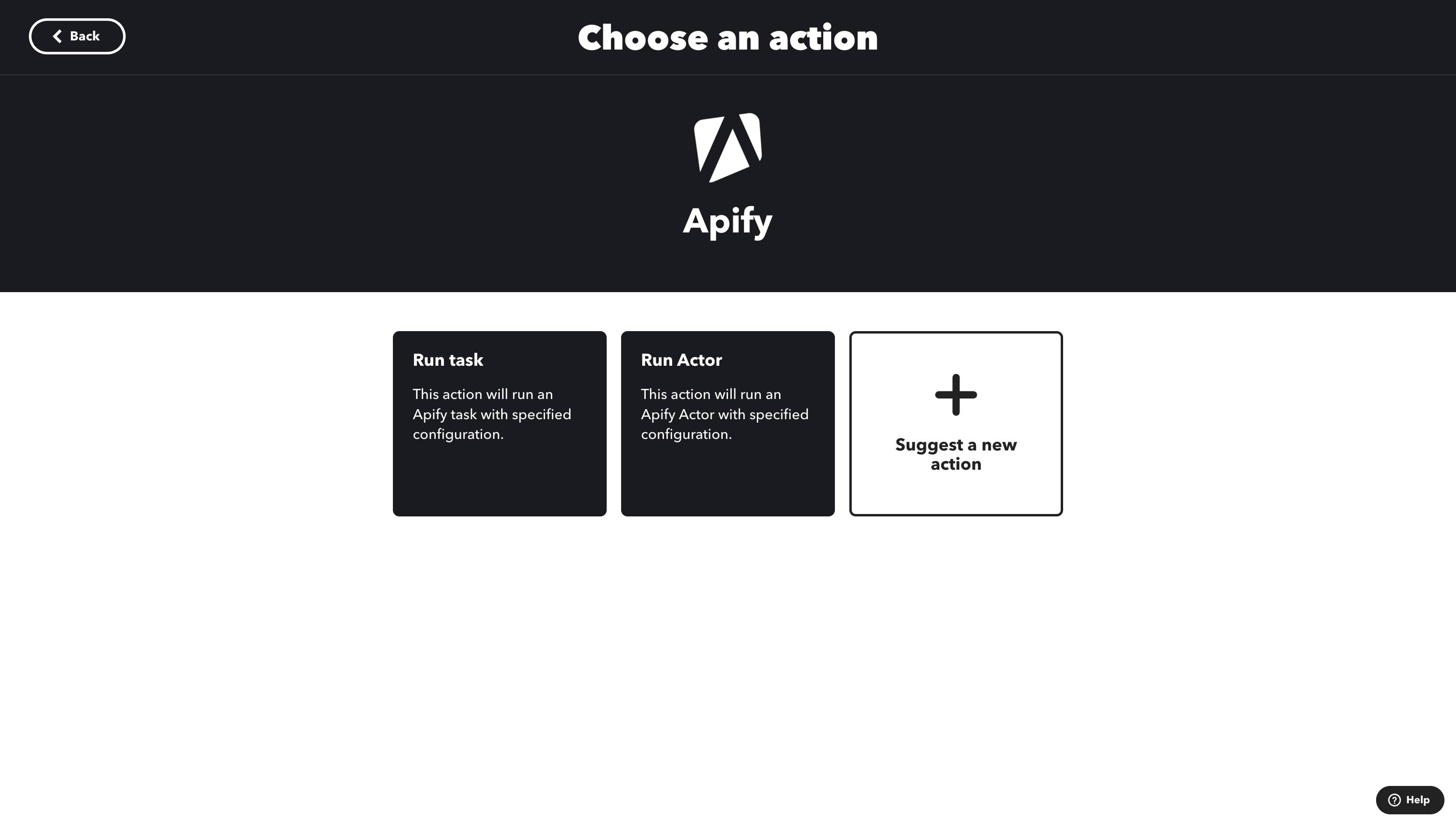 Apify Choose Action